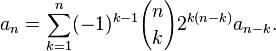 Recurrence relation of a Directed Acyclic Graph